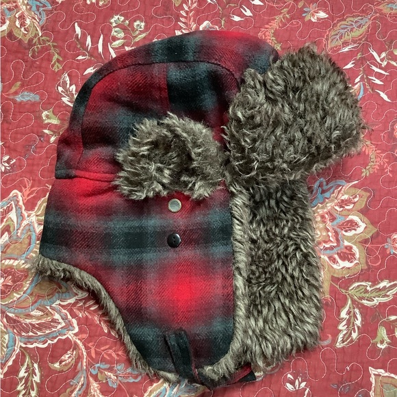 EUC- Swiss Tech Faux Fur Lined Plaid Trapper Hat- OSFM - Picture 2 of 4